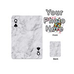 White Marble texture floor background with dark gray grey texture greek marble print luxuous real marble Playing Cards 54 Designs (Mini) Front - SpadeQ