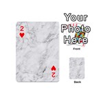 White Marble texture floor background with dark gray grey texture greek marble print luxuous real marble Playing Cards 54 Designs (Mini) Front - Heart2