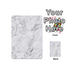 White Marble texture floor background with dark gray grey texture greek marble print luxuous real marble Playing Cards 54 Designs (Mini) Back