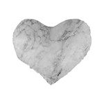 White Marble texture floor background with dark gray grey texture greek marble print luxuous real marble Standard 16  Premium Heart Shape Cushions Back