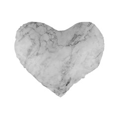 White Marble Texture Floor Background With Dark Gray Grey Texture Greek Marble Print Luxuous Real Marble Standard 16  Premium Flano Heart Shape Cushions by genx