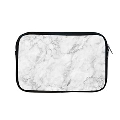 White Marble Texture Floor Background With Dark Gray Grey Texture Greek Marble Print Luxuous Real Marble Apple Macbook Pro 13  Zipper Case by genx