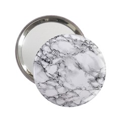 White Marble Texture Floor Background With Black Veins Texture Greek Marble Print Luxuous Real Marble 2 25  Handbag Mirrors by genx