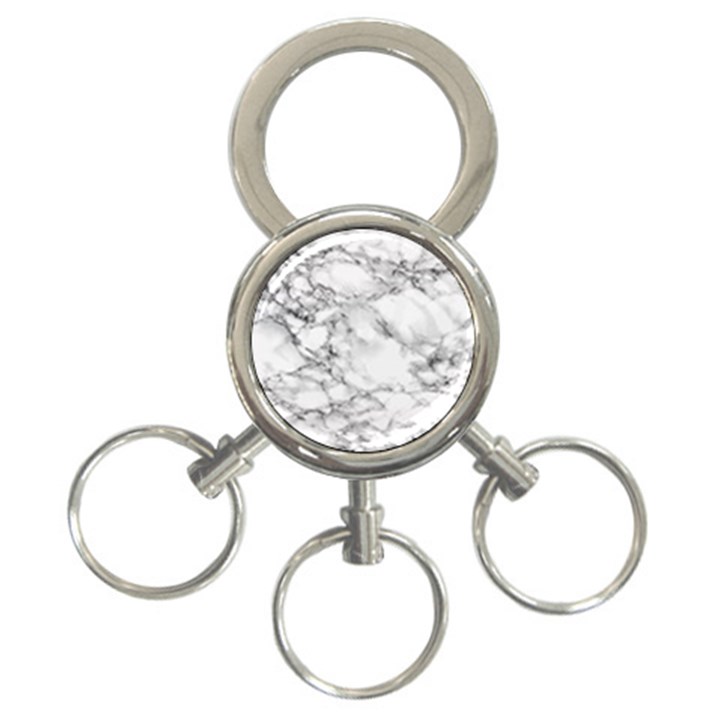 White Marble texture floor background with black veins texture greek marble print luxuous real marble 3-Ring Key Chain