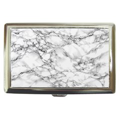 White Marble Texture Floor Background With Black Veins Texture Greek Marble Print Luxuous Real Marble Cigarette Money Case by genx