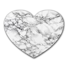 White Marble Texture Floor Background With Black Veins Texture Greek Marble Print Luxuous Real Marble Heart Mousepads by genx