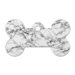 White Marble Texture Floor Background With Black Veins Texture Greek Marble Print Luxuous Real Marble Dog Tag Bone (one Side) by genx