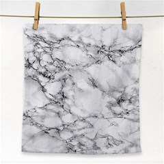 White Marble Texture Floor Background With Black Veins Texture Greek Marble Print Luxuous Real Marble Face Towel by genx