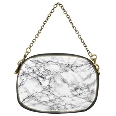 White Marble Texture Floor Background With Black Veins Texture Greek Marble Print Luxuous Real Marble Chain Purse (one Side) by genx