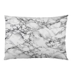 White Marble Texture Floor Background With Black Veins Texture Greek Marble Print Luxuous Real Marble Pillow Case by genx