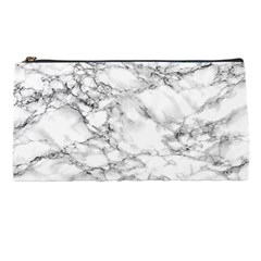 White Marble Texture Floor Background With Black Veins Texture Greek Marble Print Luxuous Real Marble Pencil Cases by genx