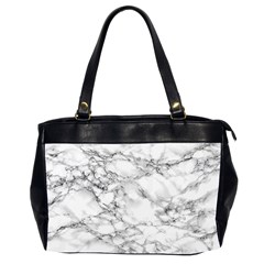 White Marble Texture Floor Background With Black Veins Texture Greek Marble Print Luxuous Real Marble Oversize Office Handbag (2 Sides) by genx