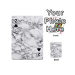 White Marble texture floor background with black veins texture greek marble print luxuous real marble Playing Cards 54 Designs (Mini) Front - Spade2