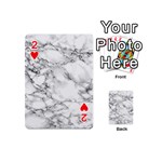 White Marble texture floor background with black veins texture greek marble print luxuous real marble Playing Cards 54 Designs (Mini) Front - Heart2