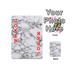 White Marble texture floor background with black veins texture greek marble print luxuous real marble Playing Cards 54 Designs (Mini) Front - Joker2