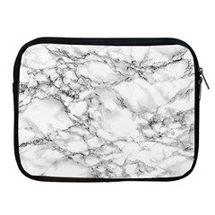 White Marble Texture Floor Background With Black Veins Texture Greek Marble Print Luxuous Real Marble Apple Ipad 2/3/4 Zipper Cases by genx