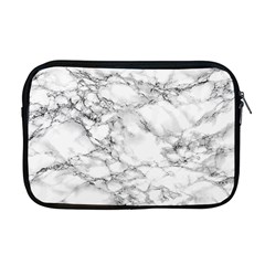 White Marble Texture Floor Background With Black Veins Texture Greek Marble Print Luxuous Real Marble Apple Macbook Pro 17  Zipper Case by genx