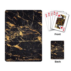 Black Marble Texture With Gold Veins Floor Background Print Luxuous Real Marble Playing Cards Single Design (rectangle) by genx