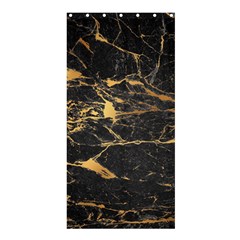 Black Marble Texture With Gold Veins Floor Background Print Luxuous Real Marble Shower Curtain 36  X 72  (stall)  by genx