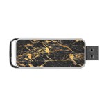 Black Marble texture with gold veins floor background print luxuous real marble Portable USB Flash (One Side) Front