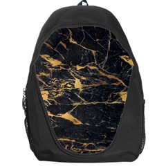 Black Marble Texture With Gold Veins Floor Background Print Luxuous Real Marble Backpack Bag by genx