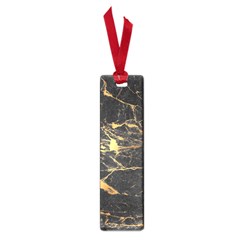 Black Marble Texture With Gold Veins Floor Background Print Luxuous Real Marble Small Book Marks by genx