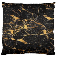 Black Marble Texture With Gold Veins Floor Background Print Luxuous Real Marble Large Flano Cushion Case (one Side) by genx