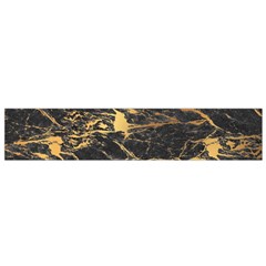 Black Marble Texture With Gold Veins Floor Background Print Luxuous Real Marble Small Flano Scarf by genx