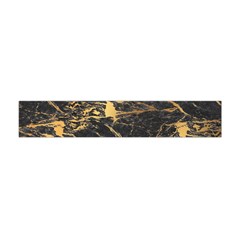 Black Marble Texture With Gold Veins Floor Background Print Luxuous Real Marble Flano Scarf (mini) by genx