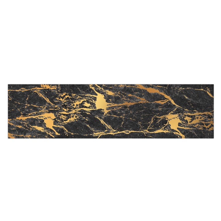 Black Marble texture with gold veins floor background print luxuous real marble Satin Scarf (Oblong)