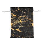 Black Marble texture with gold veins floor background print luxuous real marble Lightweight Drawstring Pouch (S) Front