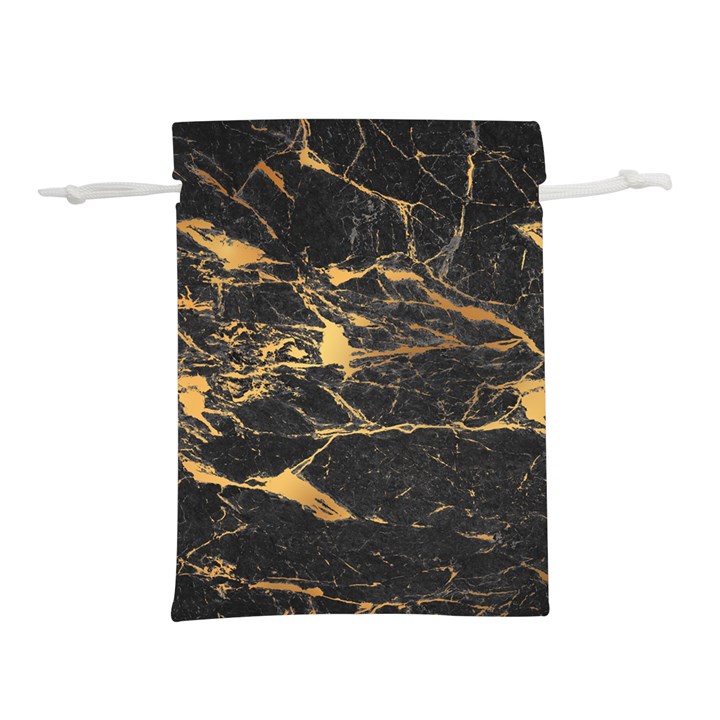 Black Marble texture with gold veins floor background print luxuous real marble Lightweight Drawstring Pouch (S)