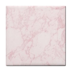 Pink Marble Texture Floor Background With Light Pink Veins Greek Marble Print Luxuous Real Marble  Tile Coaster by genx