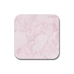 Pink Marble texture floor background with light pink veins greek marble print luxuous real marble. Rubber Coaster (Square)  Front