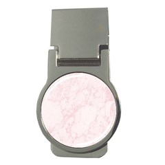 Pink Marble Texture Floor Background With Light Pink Veins Greek Marble Print Luxuous Real Marble  Money Clips (round)  by genx