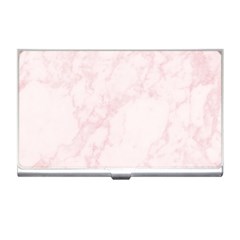 Pink Marble Texture Floor Background With Light Pink Veins Greek Marble Print Luxuous Real Marble  Business Card Holder by genx