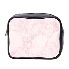 Pink Marble Texture Floor Background With Light Pink Veins Greek Marble Print Luxuous Real Marble  Mini Toiletries Bag (two Sides) by genx