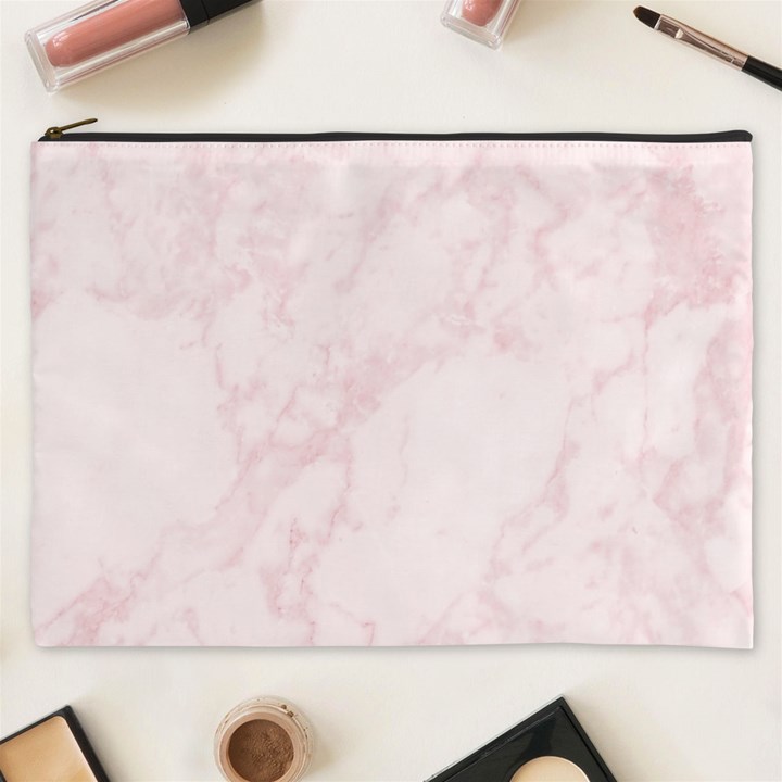 Pink Marble texture floor background with light pink veins greek marble print luxuous real marble. Cosmetic Bag (XXXL)