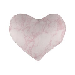 Pink Marble Texture Floor Background With Light Pink Veins Greek Marble Print Luxuous Real Marble  Standard 16  Premium Flano Heart Shape Cushions by genx