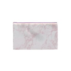 Pink Marble Texture Floor Background With Light Pink Veins Greek Marble Print Luxuous Real Marble  Cosmetic Bag (xs) by genx