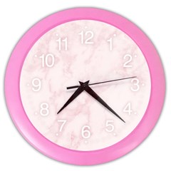 Pink Marble Texture Floor Background With Light Pink Veins Greek Marble Print Luxuous Real Marble  Women s Mesh Sports Top Color Wall Clock by genx