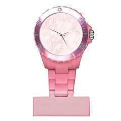 Pink Marble Texture Floor Background With Light Pink Veins Greek Marble Print Luxuous Real Marble  Women s Mesh Sports Top Plastic Nurses Watch by genx