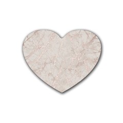 Pink Marble Beige Texture Floor Background With Shinny Pink Veins Greek Marble Print Luxuous Real Marble  Rubber Coaster (heart)  by genx