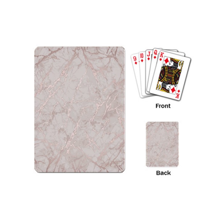 Pink Marble beige texture floor background with shinny pink veins greek marble print luxuous real marble. Playing Cards Single Design (Mini)