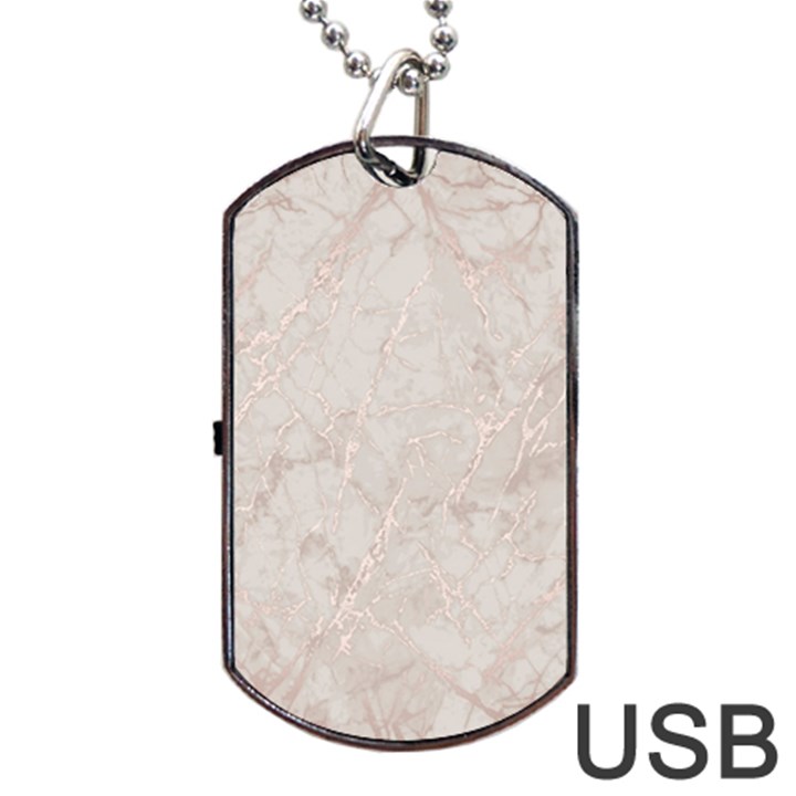 Pink Marble beige texture floor background with shinny pink veins greek marble print luxuous real marble. Dog Tag USB Flash (One Side)