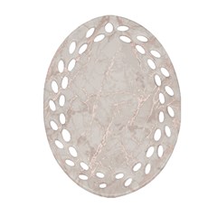 Pink Marble Beige Texture Floor Background With Shinny Pink Veins Greek Marble Print Luxuous Real Marble  Oval Filigree Ornament (two Sides) by genx