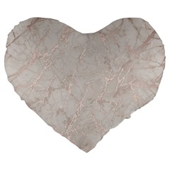 Pink Marble Beige Texture Floor Background With Shinny Pink Veins Greek Marble Print Luxuous Real Marble  Large 19  Premium Heart Shape Cushions by genx