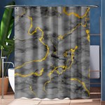 Marble neon retro light gray with gold yellow veins texture floor background retro neon 80s style neon colors print luxuous real marble Shower Curtain 60  x 72  (Medium)  60 x72  Curtain