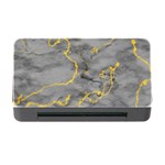 Marble neon retro light gray with gold yellow veins texture floor background retro neon 80s style neon colors print luxuous real marble Memory Card Reader with CF Front