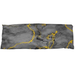 Marble Neon Retro Light Gray With Gold Yellow Veins Texture Floor Background Retro Neon 80s Style Neon Colors Print Luxuous Real Marble Body Pillow Case Dakimakura (two Sides) by genx